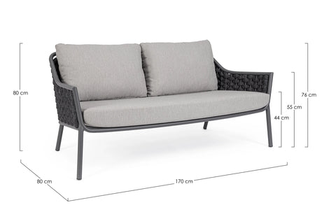 Garten-Sofa 2-Sitzer mit Kissen Everly QS22/Graphit - ZEN ZONE Furniture