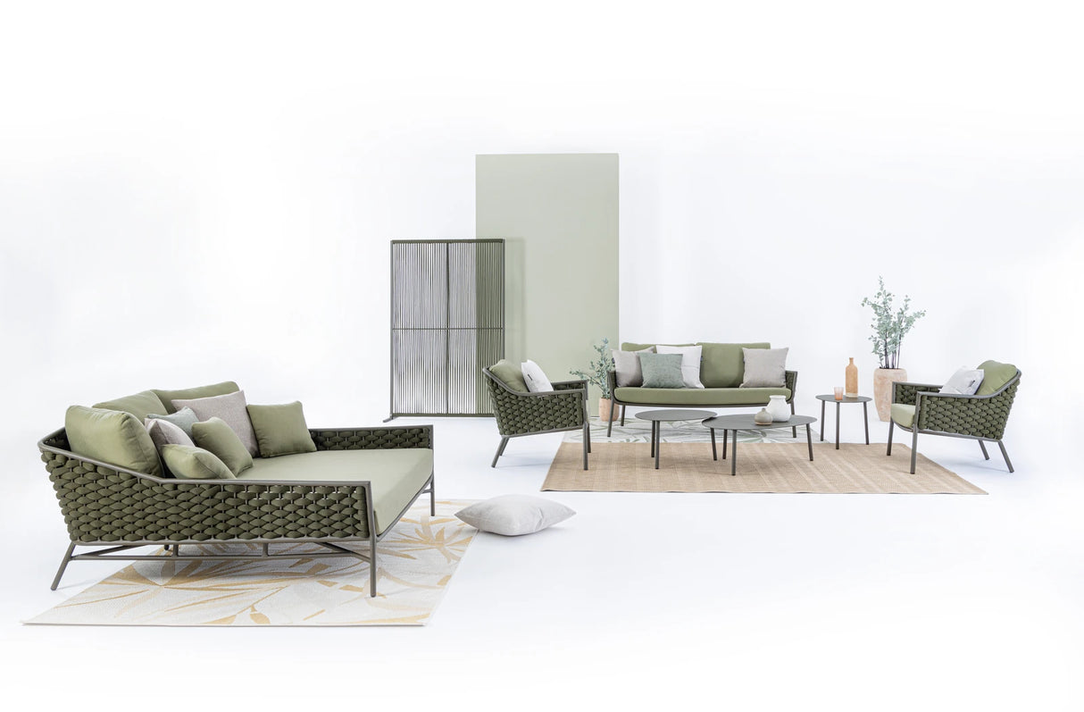 Garten-Sofa 2-Sitzer mit Kissen Everly Olive QS24 - ZEN ZONE Furniture