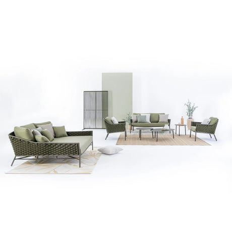 Garten-Sofa 2-Sitzer mit Kissen Everly Olive QS24 - ZEN ZONE Furniture