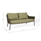 Garten-Sofa 2-Sitzer mit Kissen Everly Olive QS24 - ZEN ZONE Furniture