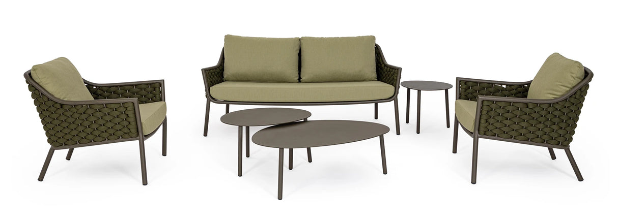 Garten-Sofa 2-Sitzer mit Kissen Everly Olive QS24 - ZEN ZONE Furniture