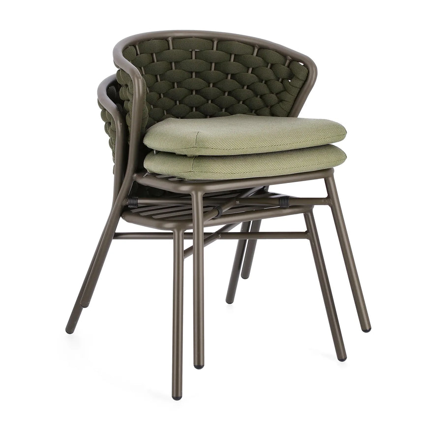 Gartenstuhl mit Kissen Harlow Olive QS24 - ZEN ZONE Furniture