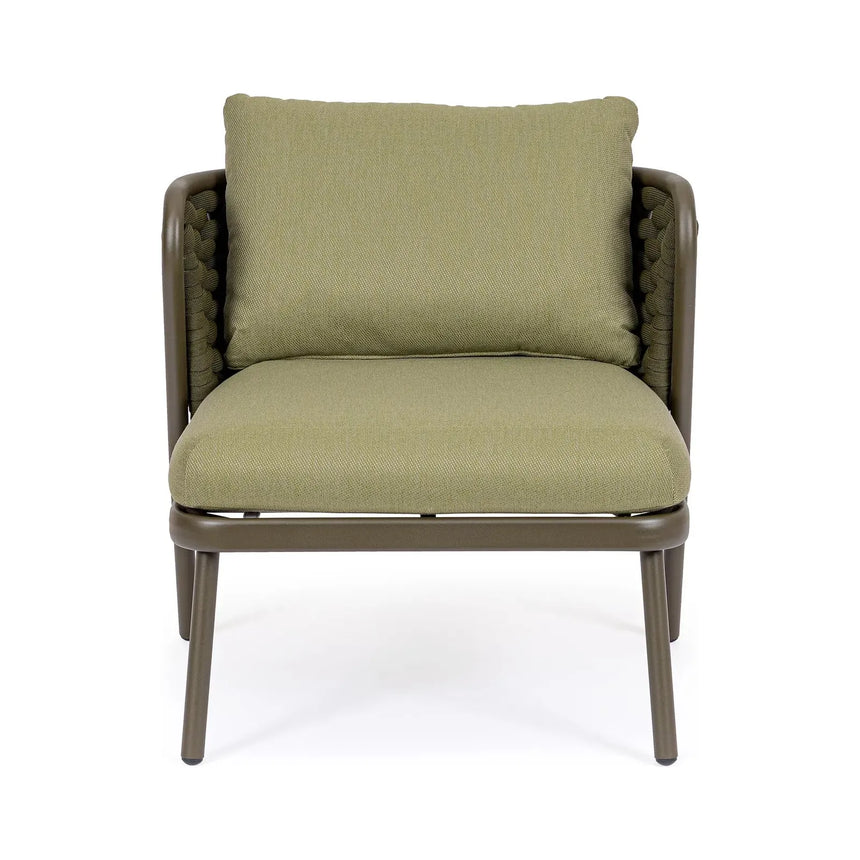 Harlow Sessel Oliv mit Kissen Qs24 - ZEN ZONE Furniture