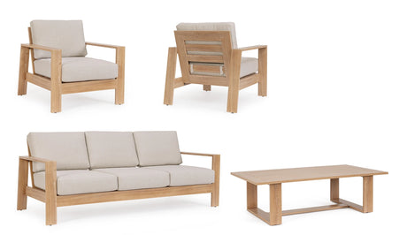 Gartenlounge Set 4er Set mit Kissen Baltic Natürlich - ZEN ZONE Furniture