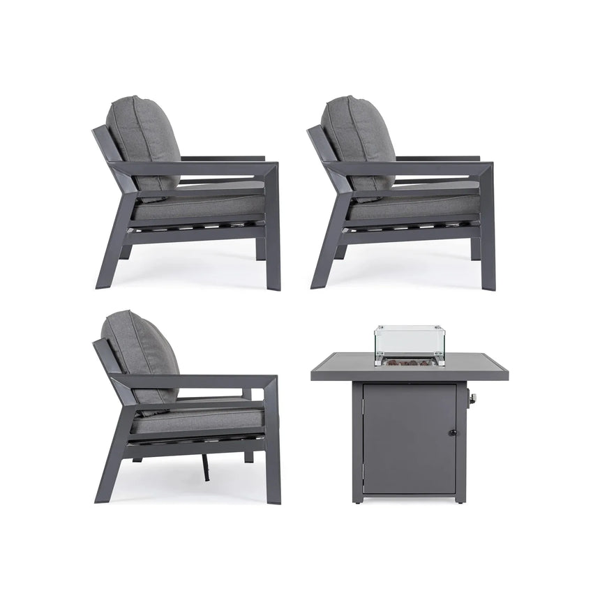 Hendrix Sofa Set 4 Anthrazit mit Kissen - ZEN ZONE Furniture