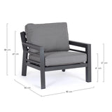 Outdoor Sessel mit Kissen Hendrix Anthrazit PG61 - ZEN ZONE Furniture