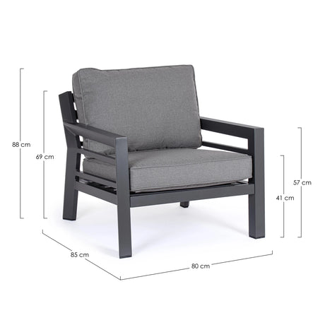 Outdoor Sessel mit Kissen Hendrix Anthrazit PG61 - ZEN ZONE Furniture