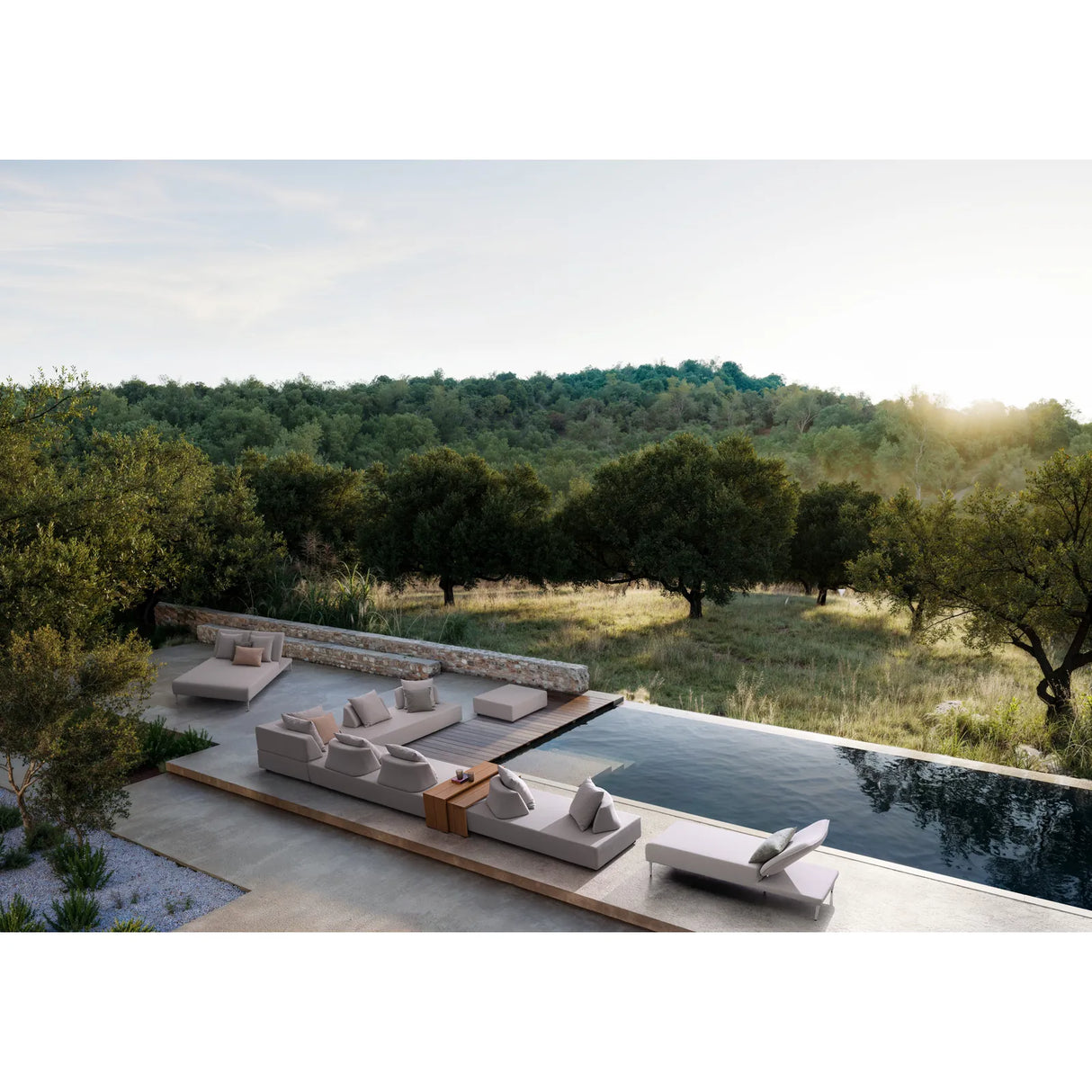 Gartenliege mit Kissen Viper Weiß QS20/Sand - ZEN ZONE Furniture