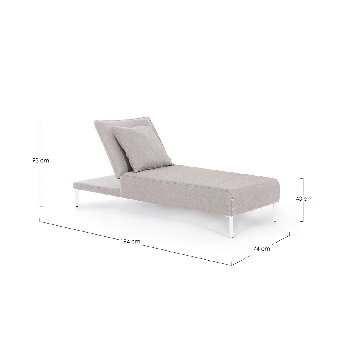 Gartenliege mit Kissen Viper Weiß QS20/Sand - ZEN ZONE Furniture