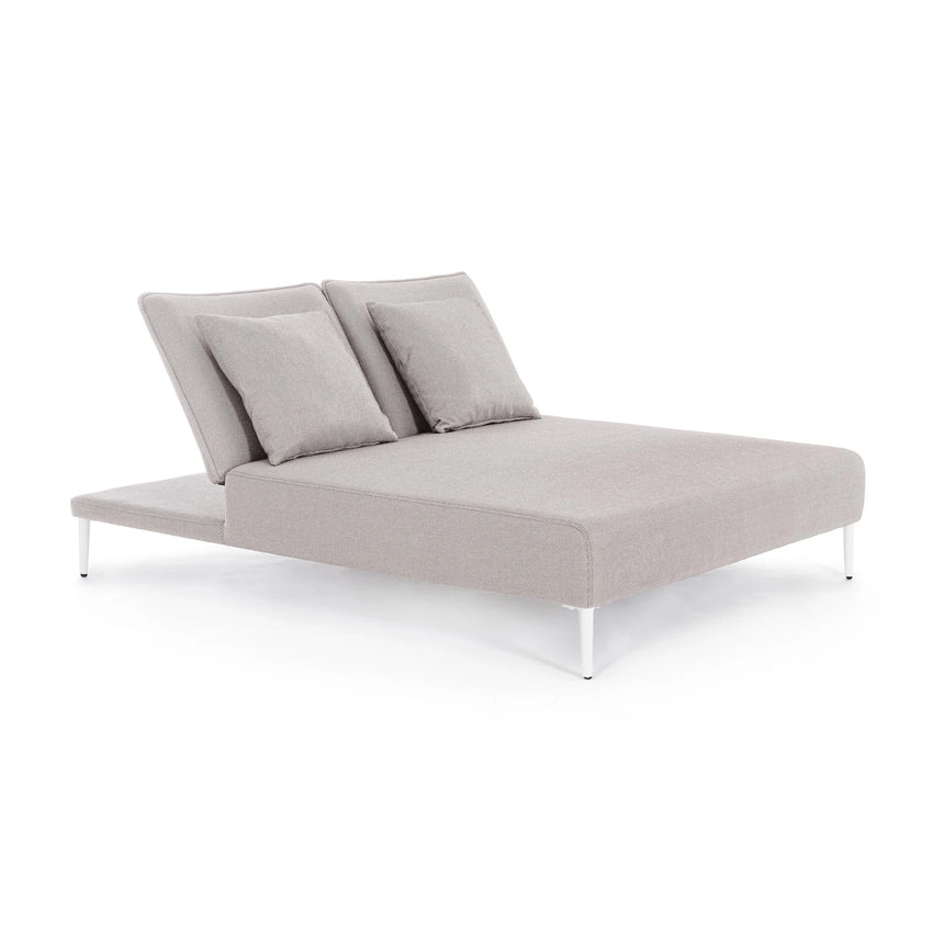 Gartenliege Doppel mit Kissen Viper Weiß QS20/Sand - ZEN ZONE Furniture