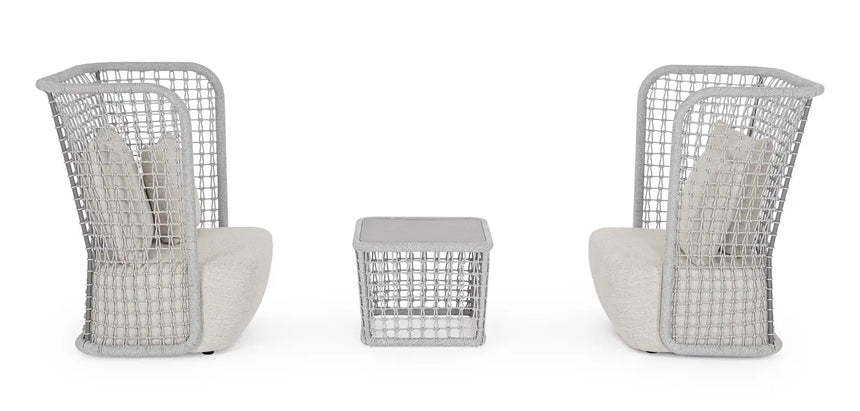 Outdoor Sessel Kollar Artic aus Aluminium und Seil - ZEN ZONE Furniture