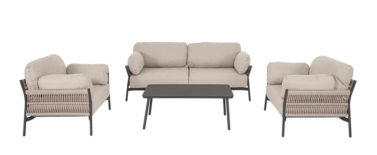 Outdoor Sofa 2-Sitzer Pardis raven QS25 aus Aluminium 183x80 cm - ZEN ZONE Furniture