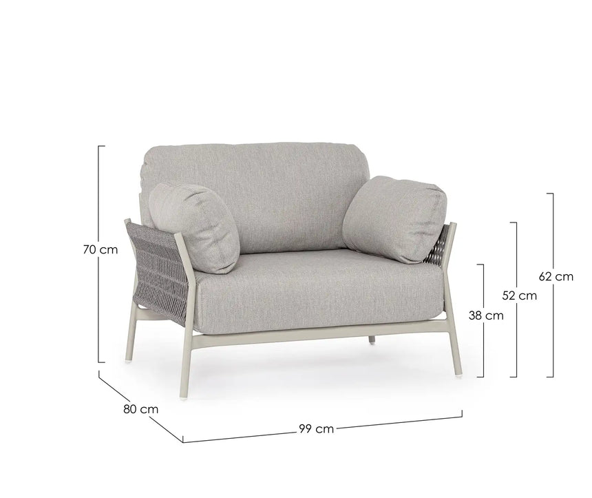 Outdoor Sessel Pardis agate QS26 aus Aluminium - ZEN ZONE Furniture