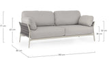 Outdoor Sofa 2-Sitzer Pardis agate QS26 aus Aluminium 183x80 cm - ZEN ZONE Furniture