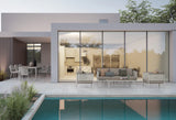 Outdoor 4er-Set Sitzgruppe Ulises Vapor Aluminium Holzoptik - ZEN ZONE Furniture