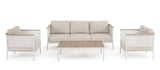 Outdoor 4er-Set Sitzgruppe Ulises Vapor Aluminium Holzoptik - ZEN ZONE Furniture