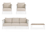 Outdoor 4er-Set Sitzgruppe Ulises Vapor Aluminium Holzoptik - ZEN ZONE Furniture