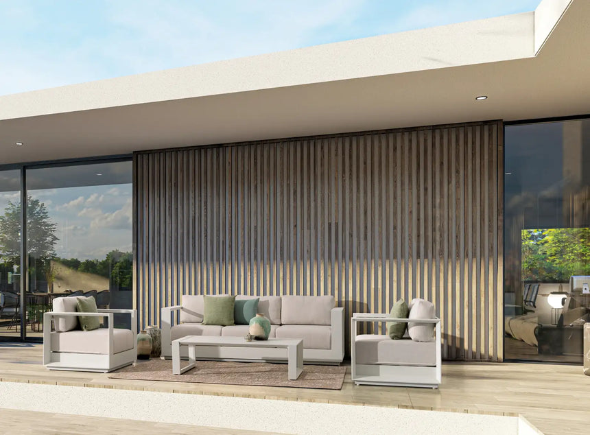 Outdoor 4er-Set Sitzgruppe Moses vapor aus Aluminium - ZEN ZONE Furniture