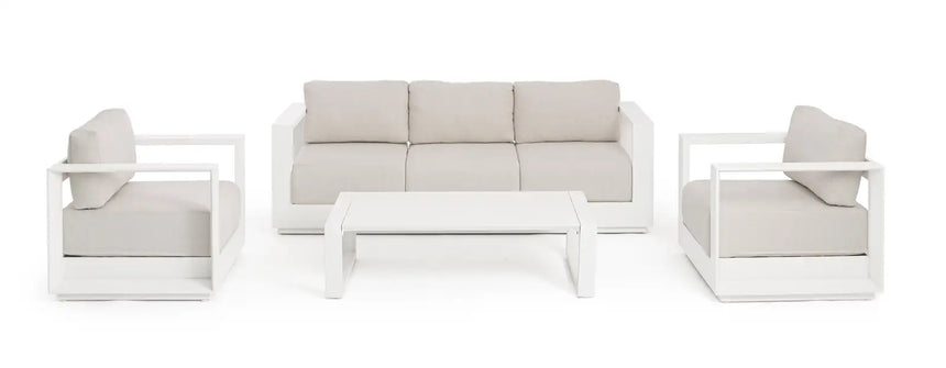 Outdoor 4er-Set Sitzgruppe Moses vapor aus Aluminium - ZEN ZONE Furniture