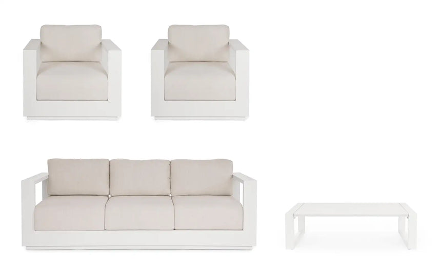 Outdoor 4er-Set Sitzgruppe Moses vapor aus Aluminium - ZEN ZONE Furniture