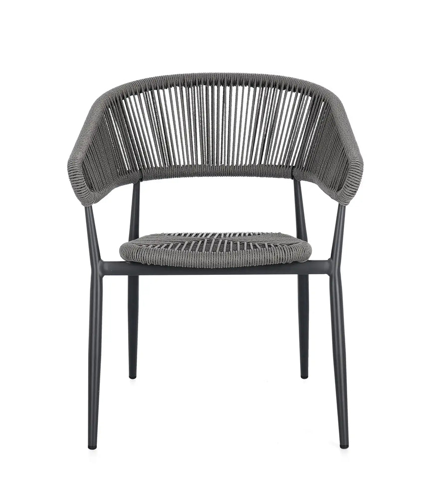 Gartenstuhl Algaida mit Armlehnen Anthrazit/Grau - ZEN ZONE Furniture