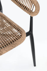 Gartenstuhl Algaida mit Armlehnen Anthrazit/Natur - ZEN ZONE Furniture
