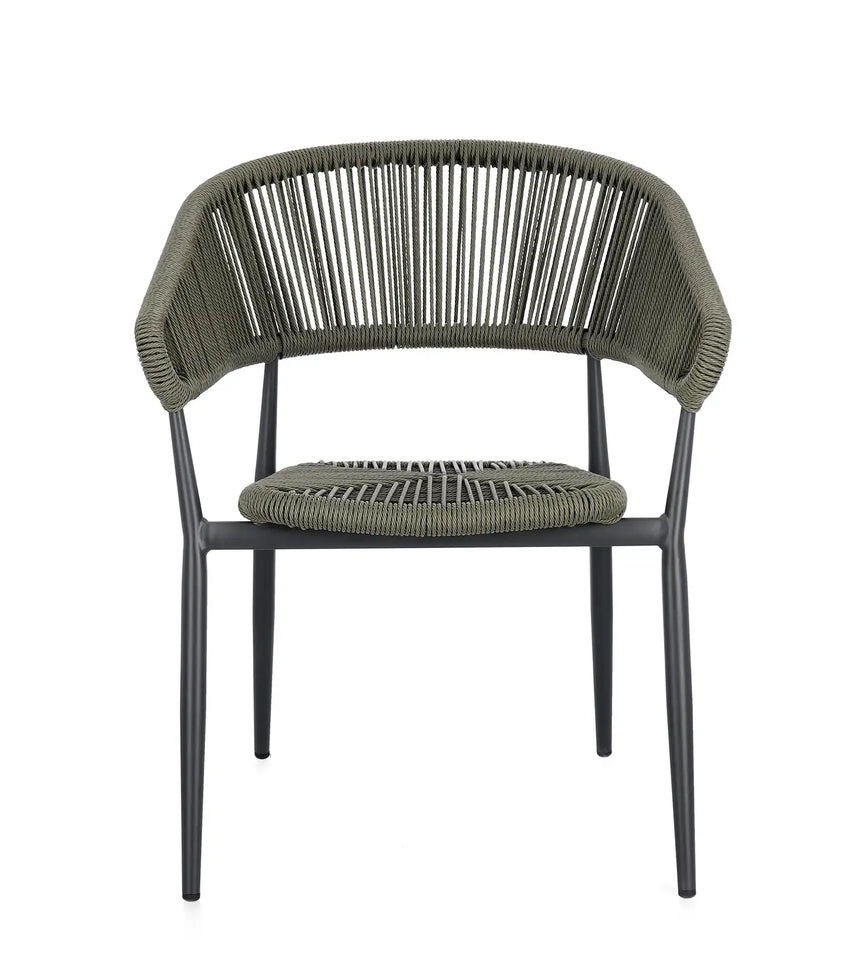 Gartenstuhl Algaida mit Armlehnen Anthrazit/Grün - ZEN ZONE Furniture