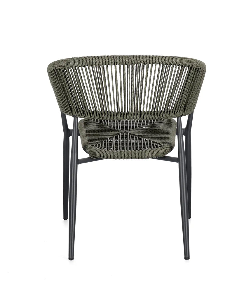 Gartenstuhl Algaida mit Armlehnen Anthrazit/Grün - ZEN ZONE Furniture