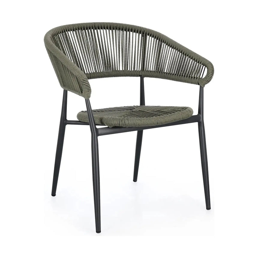 Gartenstuhl Algaida mit Armlehnen Anthrazit/Grün - ZEN ZONE Furniture