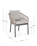 Gartenstuhl mit Armlehnen Galdana anthrazit JA60/KHAKI - ZEN ZONE Furniture
