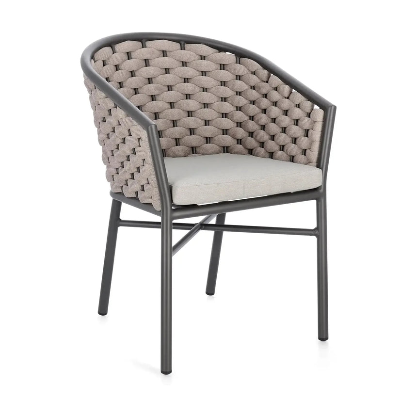 Gartenstuhl mit Armlehnen Anthrazit/Khaki - ZEN ZONE Furniture