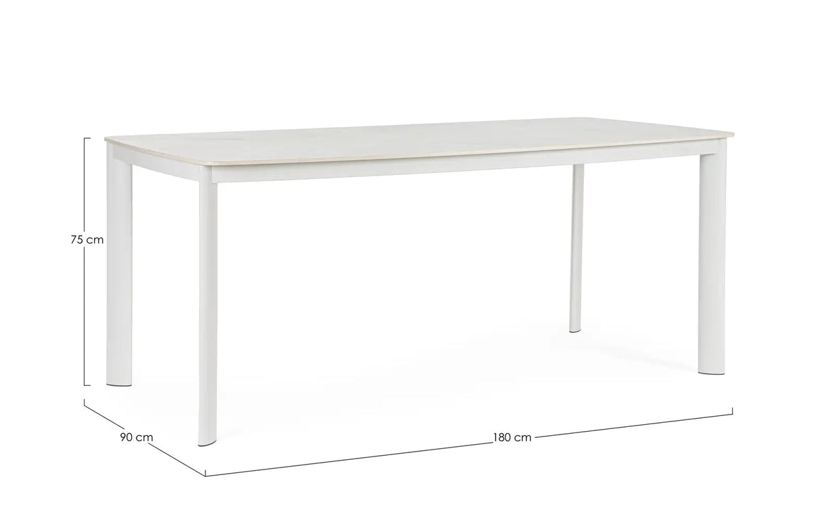 Outdoor Tisch Alcora weiß JA61 180x90 cm - ZEN ZONE Furniture