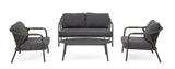 Outdoor 4er-Set Sitzgruppe C-C Miravet Anthrazit/Grün - ZEN ZONE Furniture