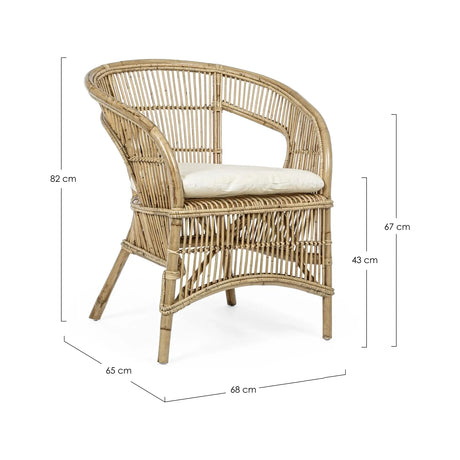 Consuelo Sessel Natur mit Kissen - ZEN ZONE Furniture