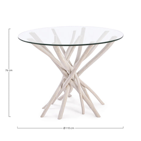 Esstisch mit Glasplatte Rund 110x110cm Sahel - ZEN ZONE Furniture
