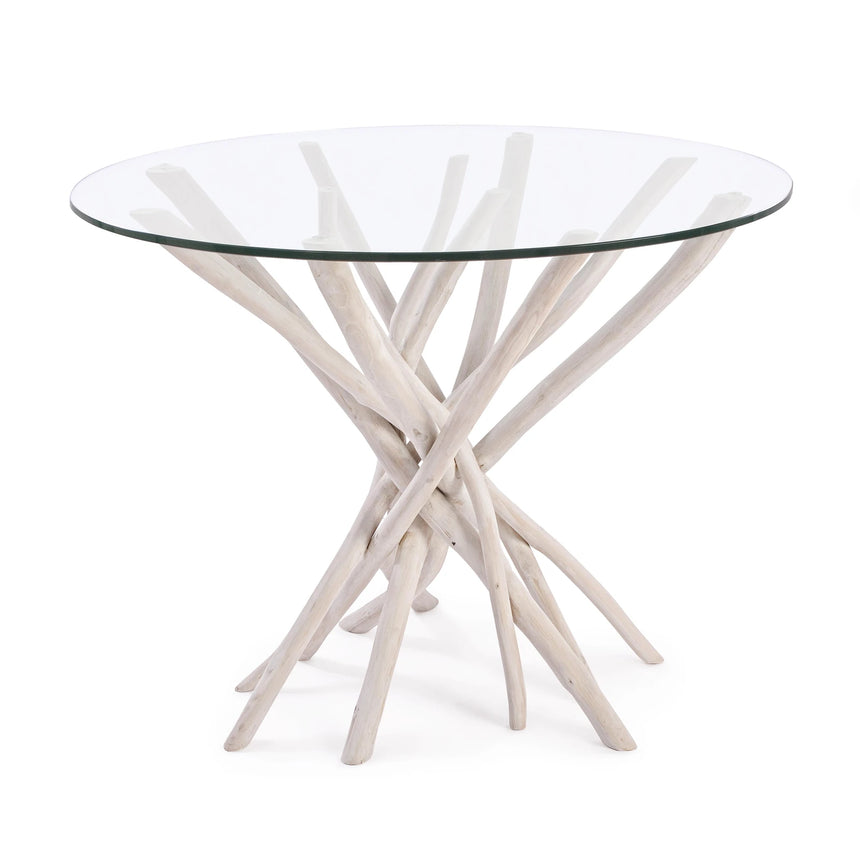 Esstisch mit Glasplatte Rund 110x110cm Sahel - ZEN ZONE Furniture