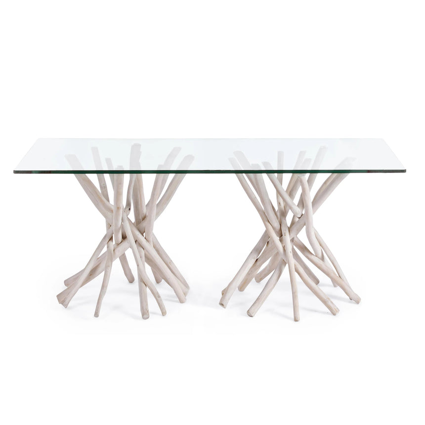 Esstisch mit Glasplatte Rechteckig 200x100cm Sahel - ZEN ZONE Furniture