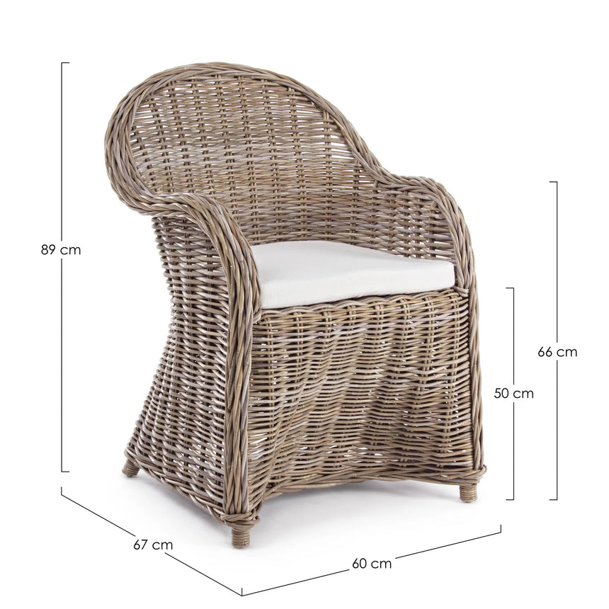 Outdoor Sessel mit Kissen Martin New Natural - ZEN ZONE Furniture