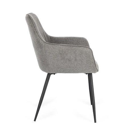 Essstuhl mit Armlehne Cora Schwarz/Beige - ZEN ZONE Furniture
