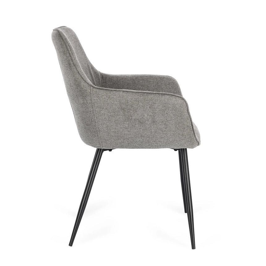 Essstuhl mit Armlehne Cora Schwarz/Beige - ZEN ZONE Furniture