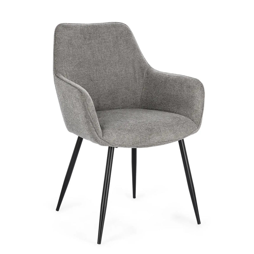 Essstuhl mit Armlehne Cora Schwarz/Beige - ZEN ZONE Furniture
