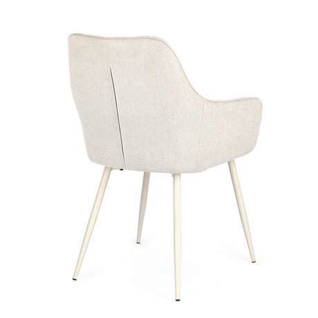 Essstuhl mit Armlehne Cora Beige/Beige - ZEN ZONE Furniture