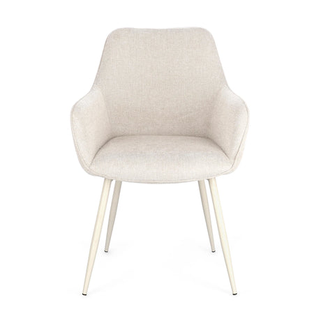 Essstuhl mit Armlehne Cora Beige/Beige - ZEN ZONE Furniture