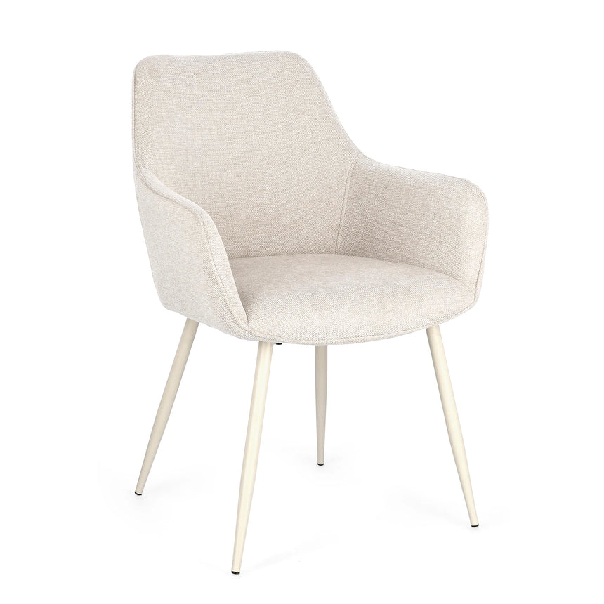 Essstuhl mit Armlehne Cora Beige/Beige - ZEN ZONE Furniture