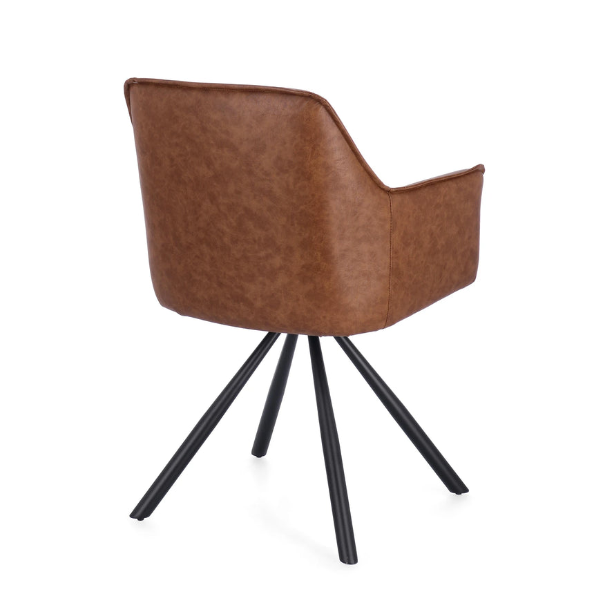 Essstuhl drehbar mit Armlehne Breval Hellbraun - ZEN ZONE Furniture