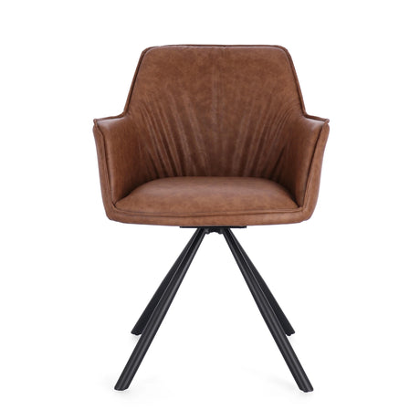 Essstuhl drehbar mit Armlehne Breval Hellbraun - ZEN ZONE Furniture