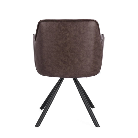 Essstuhl drehbar mit Armlehne Breval Dunkelbraun - ZEN ZONE Furniture
