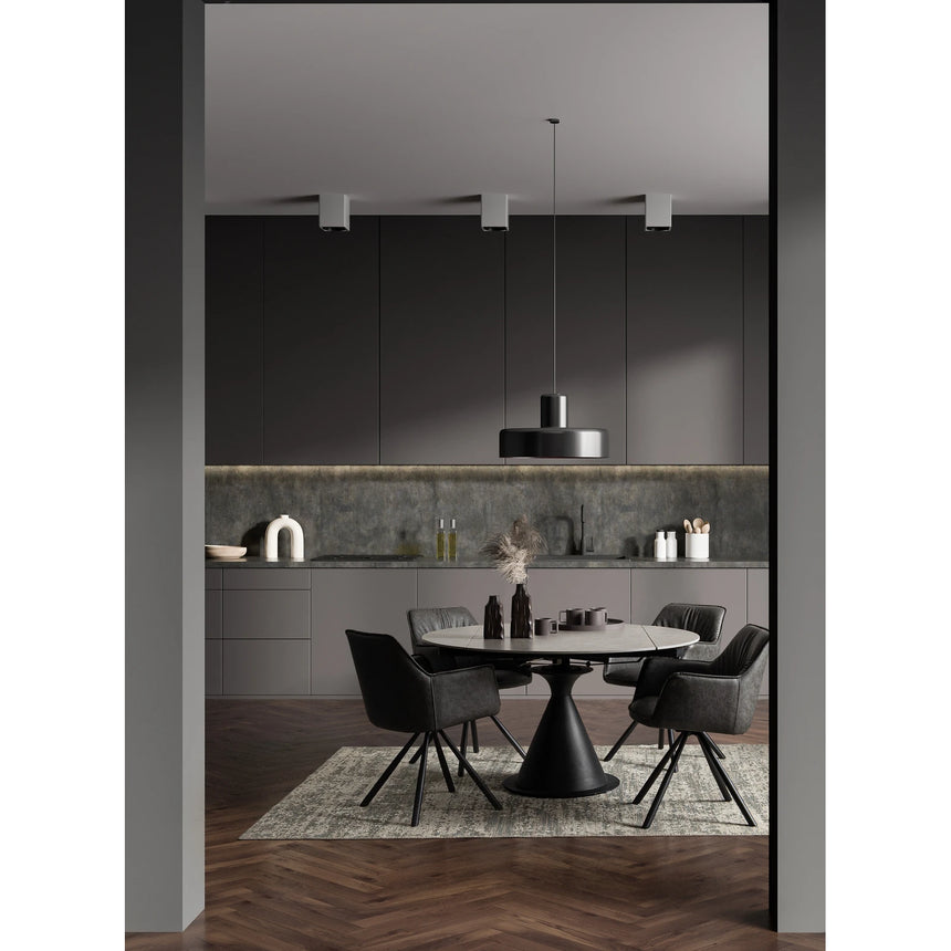 Essstuhl drehbar mit Armlehne Breval Grau - ZEN ZONE Furniture