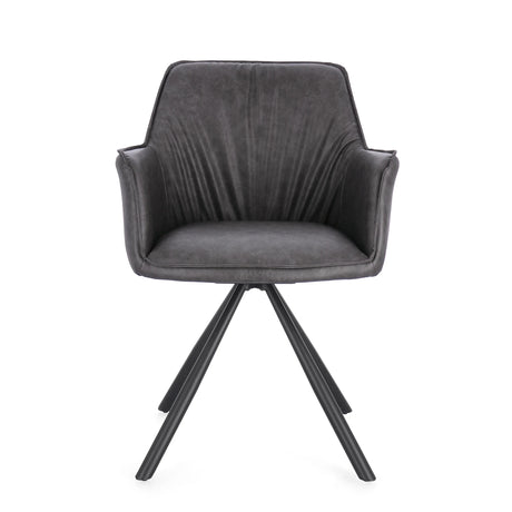 Essstuhl drehbar mit Armlehne Breval Grau - ZEN ZONE Furniture