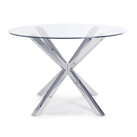 Esstisch mit Stahlbeinen 114cm Glastisch May - ZEN ZONE Furniture